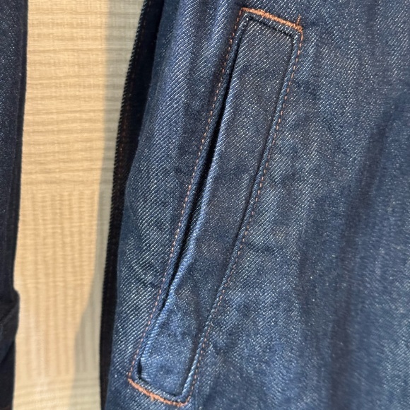 Veronica Beard Dark Denim Jacket with Brown Collar - Picture 10 of 12